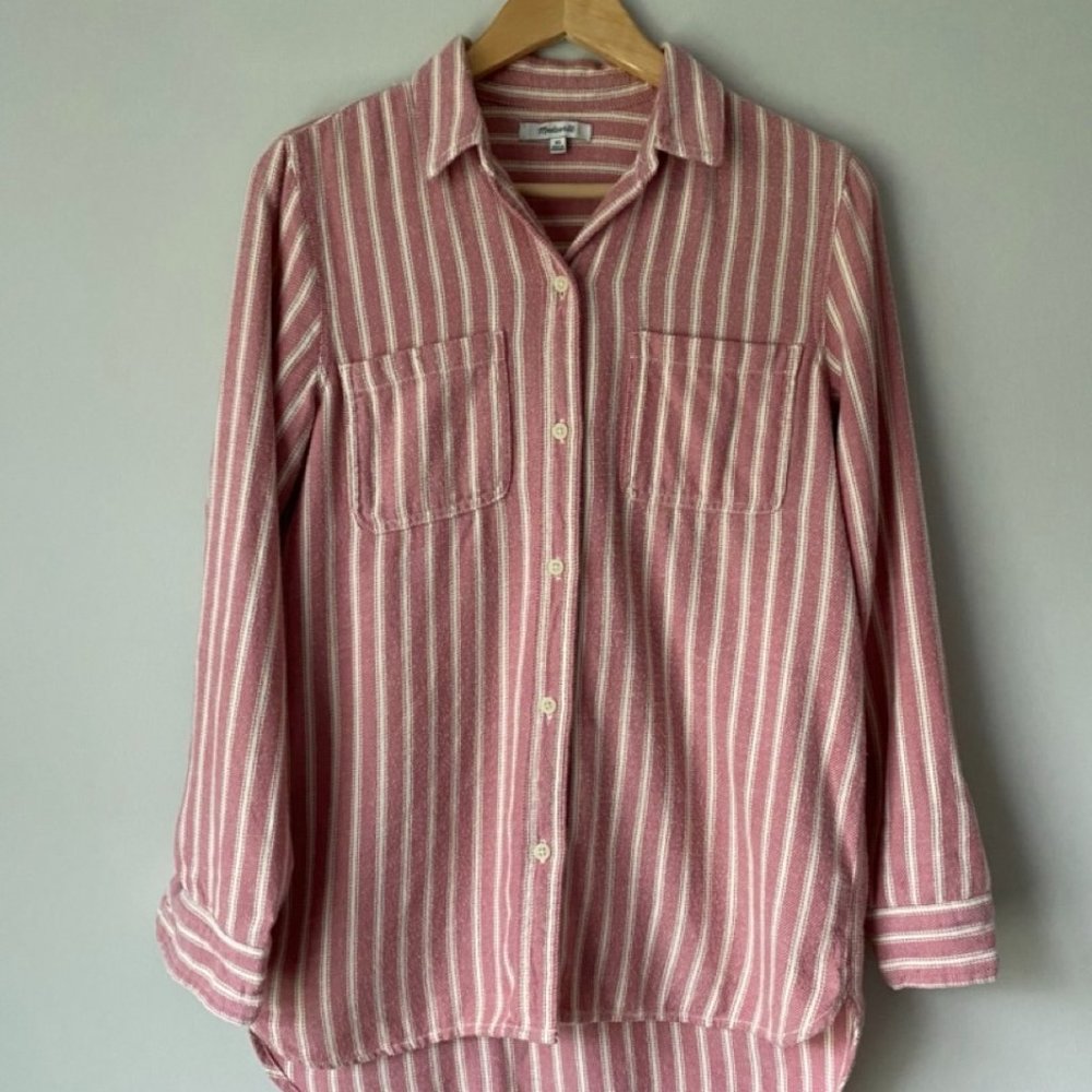 MADEWELL Flannel Classic Ex-Boyfriend Shirt in Craig Stripe